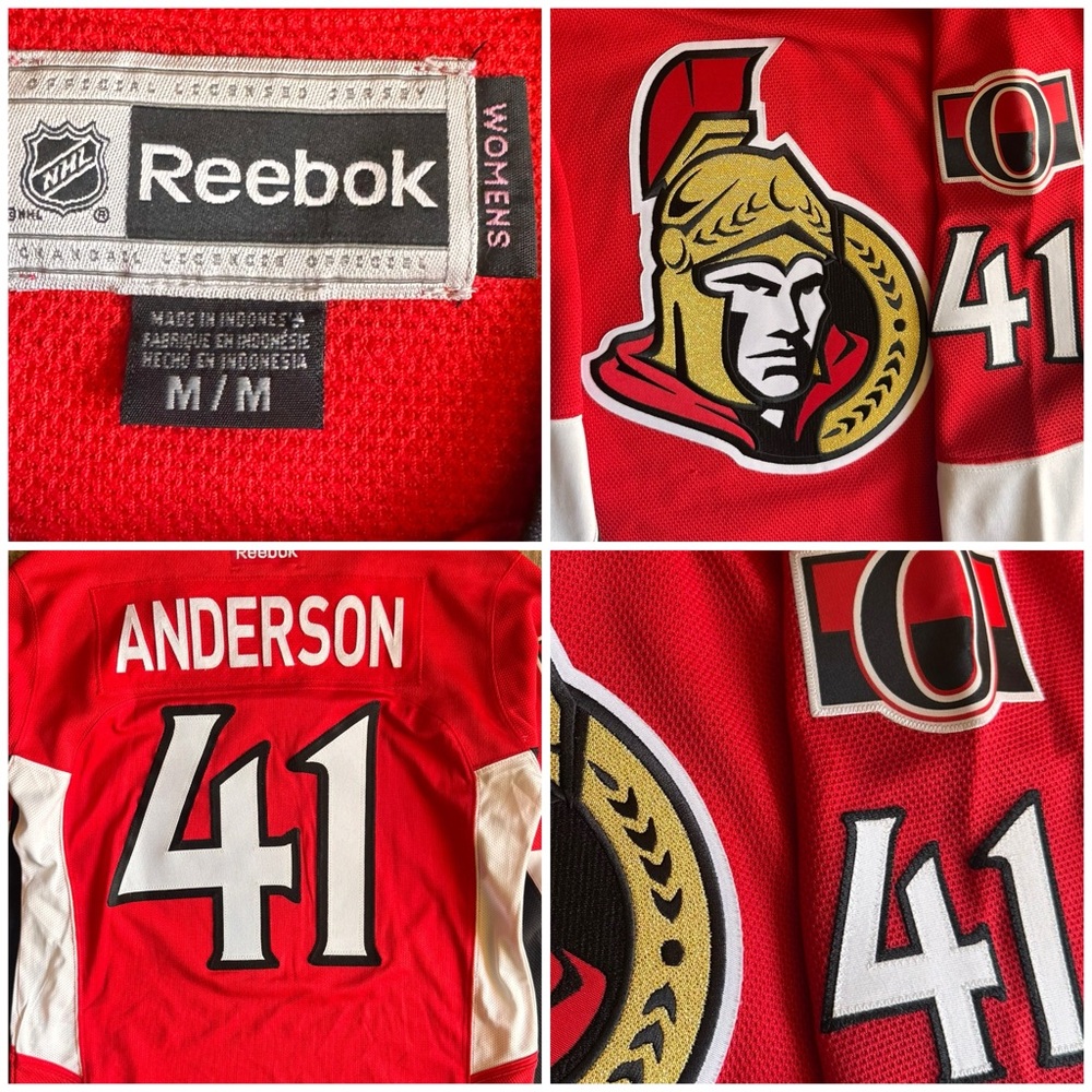 Reebok Women’s Ottawa Senators Craig Anderson #41 Jersey – Size M - Picture 5 of 13